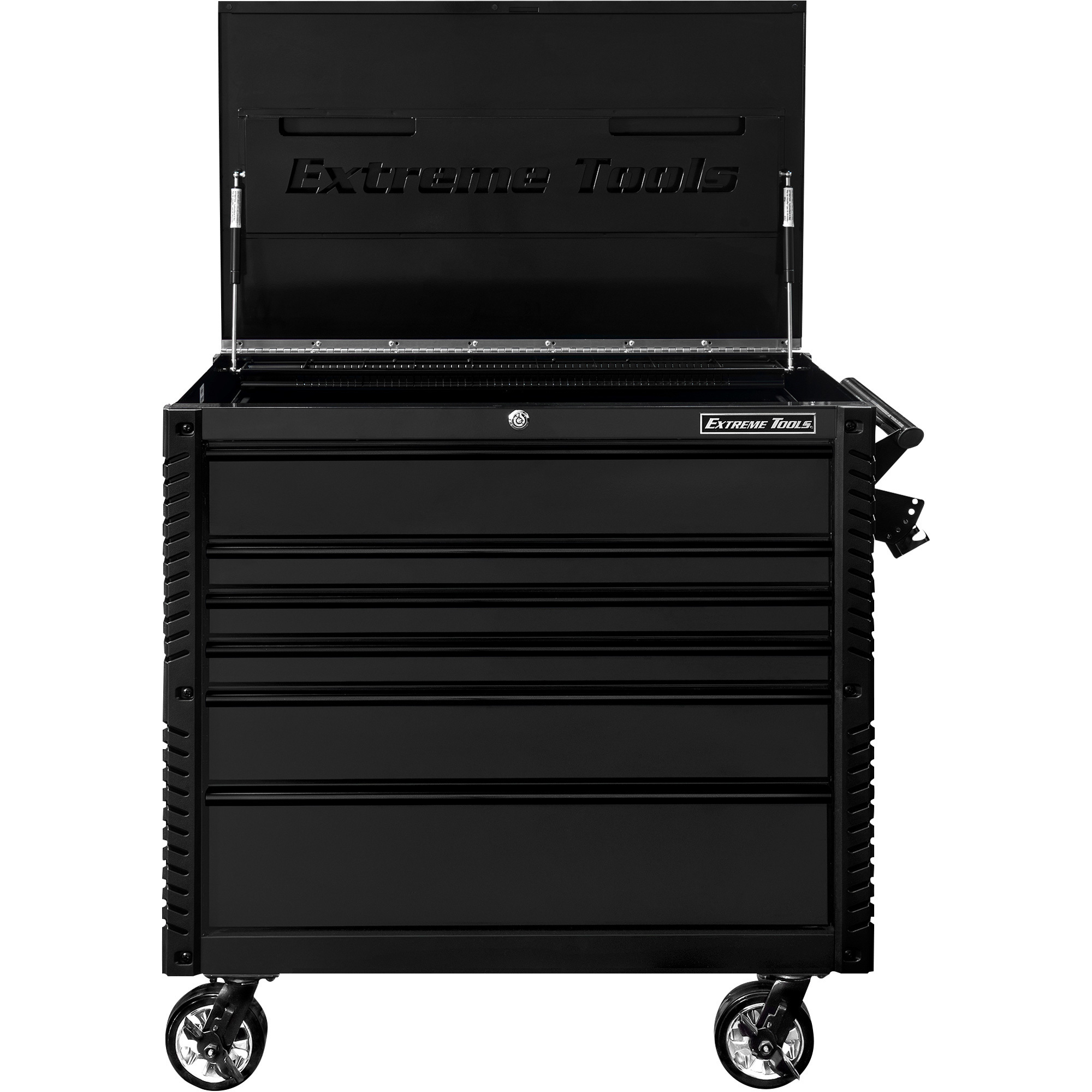 Extreme Tools EX Professional Series Flip Top Tool Cart - 41in., 6 Drawers, 41.75in.W x 25.75in.D x 43in.H, Matte Black, Model# EX4106TCMBBK